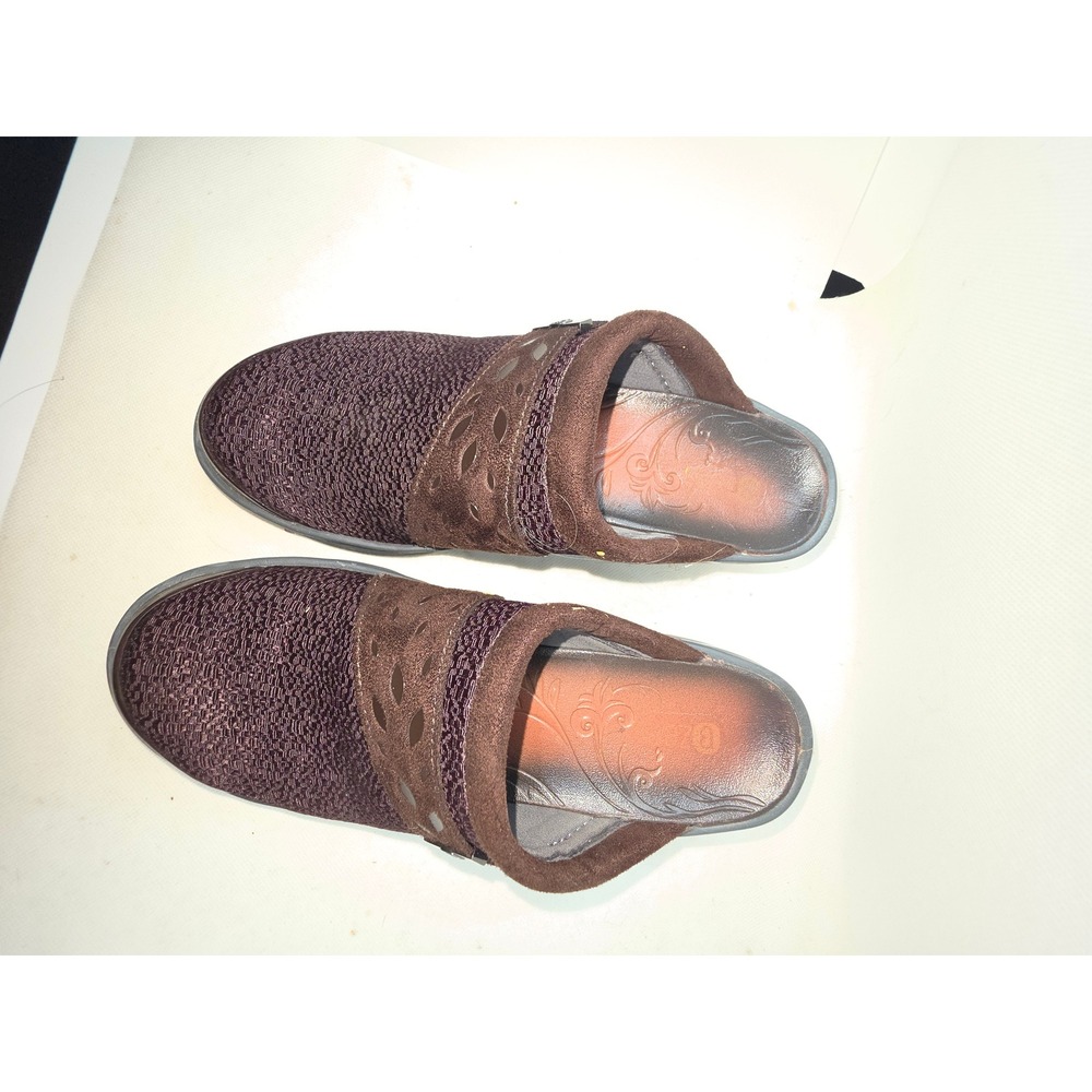 Bzees Dolce Brown Knit Clog Mules Womens 8.5 M‎ Slip On Wedge Shoes F1321F1200